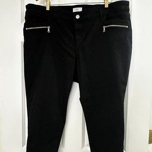 NWOT LOFT PLUS Black Denim Jeans with Zipper details, Size 22